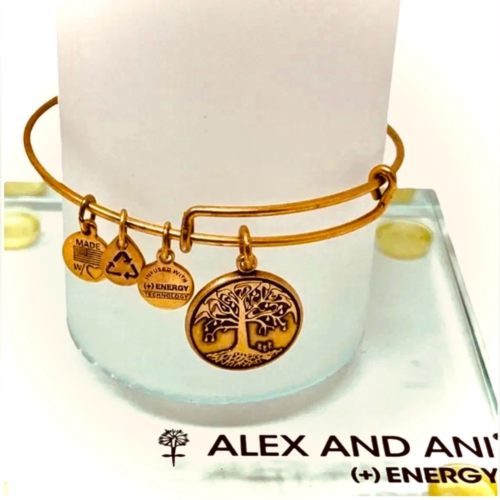 ALEX & ANI Gold Tree of Life Adjustable Charm Bracelet, EUC